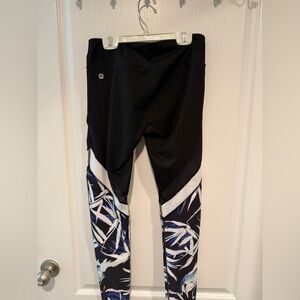 Fabletics Black and Blue Patterned Leggings